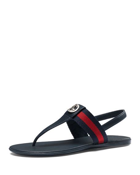 gucci poppy junior web leather thong sandal|Gucci Poppy Junior Web Leather Thong Sandal .